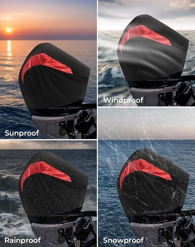 Kemimoto Outboard Motor Cover 600d مقاوم للماء الثقيل لغطاء محرك الزئبق الخارجي المتوافق مع Mercury 250HP ، 300HP ، 200-300 Pro XS-4STR V8 4.6L 2017-2023 in Saudi Arabia