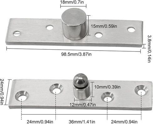 الفولاذ المقاوم للصدأ غير مرئي 360 درجة دوارة الباب محور لأعلى ولأسفل أجهزة الأثاث المفصلية (النمط L) in Kuwait