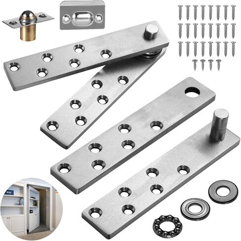 Hinges Door Pivot, Door Hidden Steel Stainless, Silent Smooth Rotation, Duty Heavy, Bearing Design, for Door Murphy, Pcs 2 in Saudi Arabia