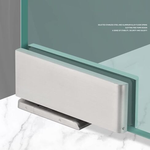 1 Set s Hydraulic Buffer Pivot Hinges Brushed Stainless Steel Glass Clamps Bathroom Clamps Shower Door Fittings for 1012mm toughened Glass(Dark Grey) in Kuwait