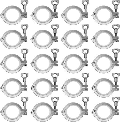 20 Pack 2 Inch Tri Clamps with Silicone Gaskets 2" Single Pin Tri-Clamp Standard Duty Sanitary TC Fittings 304 Stainless Steel Quick Connect Clamp in Saudi Arabia