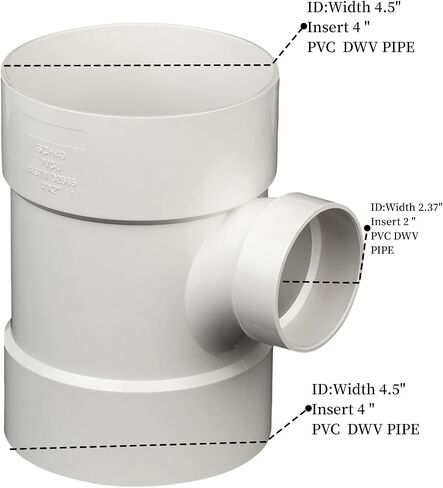 3 Inches PVC DWV Sanitary TEE Street for Drain Waste and Vent, PVC Pipe Fittings Connect Coupling Adapter white (3 Inches) in Kuwait