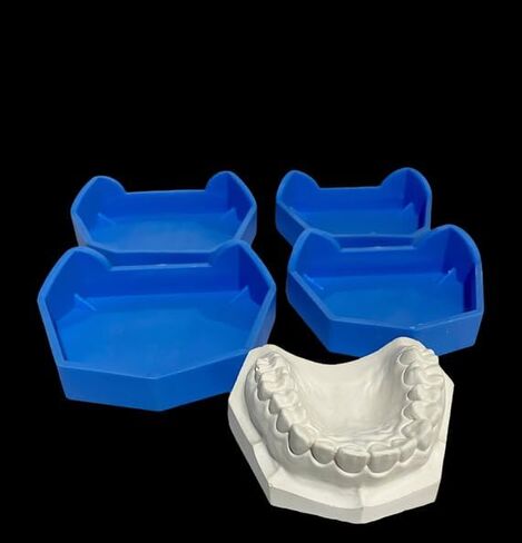 6/Pk Dental Base Model Formers Kit 3Pcs Upper & 3Pcs Lower Silicone Orthodontic Model Formers Dental Lab Impression Trays (Assorted-L.M.S) in Saudi Arabia