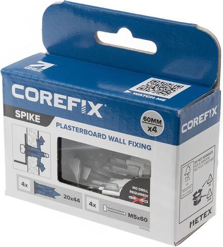 Spike Heavy Duty Drywall Anchors 8 Pack, DIY Kit with M5x60mm Screws. Easy to Install with NO Drill Required. Drywall Anchor, Wall Plug Alternative Suitable for All Drywall Types. in Kuwait