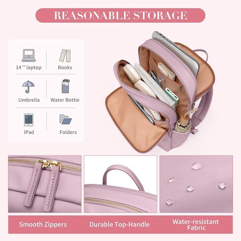 GOLF SUPAGS Women Laptop Backpack Casual Daypack for Work Travel College Backpack Purse Fits 15.6 Inch Notebook (Pinkish Purple) in Kuwait