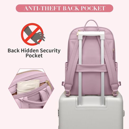 GOLF SUPAGS Women Laptop Backpack Casual Daypack for Work Travel College Backpack Purse Fits 15.6 Inch Notebook (Pinkish Purple) in Kuwait