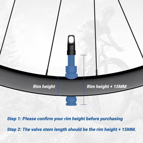 صمامات Presta بدون أنابيب STEM 44/50/60 مم ، مجموعة Super Light Alloy Presta Valve STEM ، تناسب معظم MTB RIM - خيارات حجم متعددة ، أسود (زوج) in Kuwait