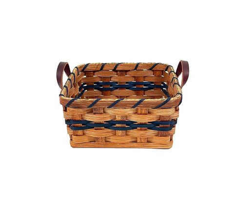 سلة تخزين منديل الأميش مع مقابض جلدية القاع الصلب من سلال الأميش وما وراءها (طبيعي) in Kuwait