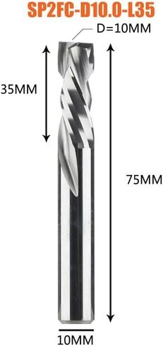 3.175mm 8mm Shank Compression Milling Cutter Woodwork UP & Down Cut Two Flutes Spiral Carbide Milling Tool CNC Router Wood End Mill Cutter Bits(SP2FC-D16.0-L52) in Kuwait
