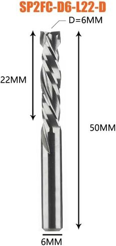 3.175mm 8mm Shank Compression Milling Cutter Woodwork UP & Down Cut Two Flutes Spiral Carbide Milling Tool CNC Router Wood End Mill Cutter Bits(SP2FC-D16.0-L52) in Kuwait
