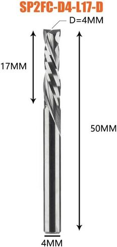3.175mm 8mm Shank Compression Milling Cutter Woodwork UP & Down Cut Two Flutes Spiral Carbide Milling Tool CNC Router Wood End Mill Cutter Bits(SP2FC-D16.0-L52) in Kuwait