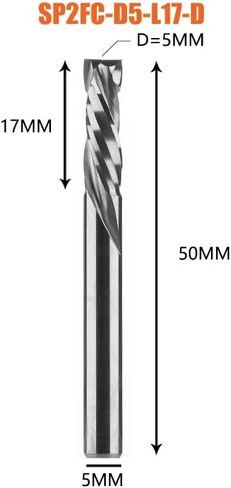 3.175mm 8mm Shank Compression Milling Cutter Woodwork UP & Down Cut Two Flutes Spiral Carbide Milling Tool CNC Router Wood End Mill Cutter Bits(SP2FC-D16.0-L52) in Kuwait