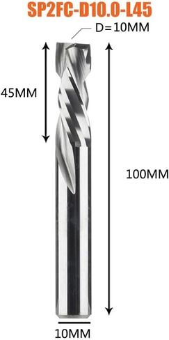 3.175mm 8mm Shank Compression Milling Cutter Woodwork UP & Down Cut Two Flutes Spiral Carbide Milling Tool CNC Router Wood End Mill Cutter Bits(SP2FC-D16.0-L52) in Kuwait