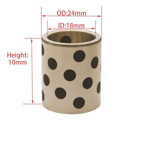 محامل الأكمام 18 مم معرف × 24 ملم OD x 16mm L-جلبة النحاس الجرافيت لتطبيقات تشتيح ذاتي خالية من الزيت-مقاومة للارتداء للمعدات الصناعية in Kuwait