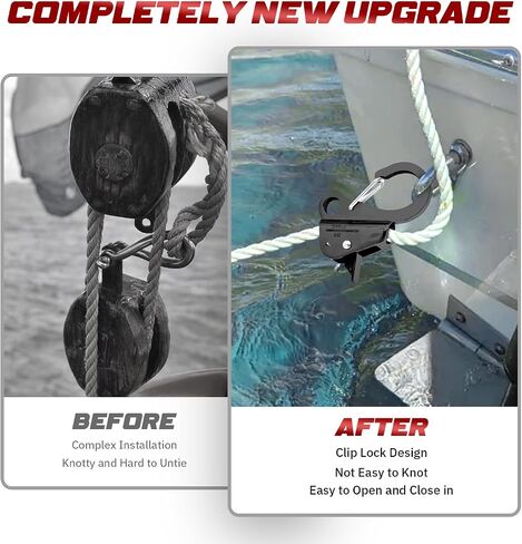 Black Stainless Steel Adjustable Line Length Sliding Rope Hook Boat Yacht Quick Release Clip Boat Bumper for Boat Docking in Saudi Arabia
