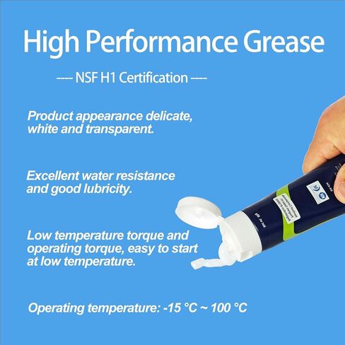 BX Food Grade Grease 2.8 Oz 1 Pack-مواد تشحيم مقاومة للماء لآلات الطعام ، صانعي الآيس كريم ، أدوات المطبخ ، صمامات السباكة وحلقات O (-15 درجة مئوية إلى 100 درجة مئوية) in Kuwait