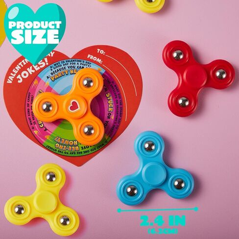 Joyin 28 حزم بطاقات Valentines مع Fidget Spinner ، Trispring Hand Hand Finger Fidge Toy لجوائز الفصول الدراسية Day Children in Saudi Arabia