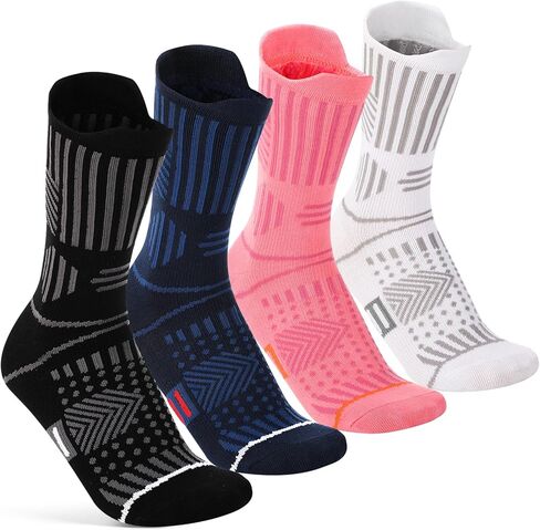 Jspupifip 4 Pairs Bamboo Viscose Running Compression Socks for Men & Women, Athletic Crew Socks for Hiking Running Sports in Saudi Arabia