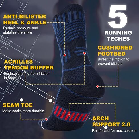 Jspupifip 4 Pairs Bamboo Viscose Running Compression Socks for Men & Women, Athletic Crew Socks for Hiking Running Sports in Saudi Arabia