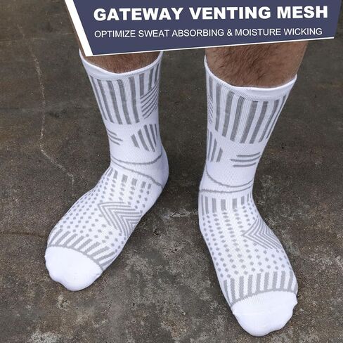 Jspupifip 4 Pairs Bamboo Viscose Running Compression Socks for Men & Women, Athletic Crew Socks for Hiking Running Sports in Saudi Arabia