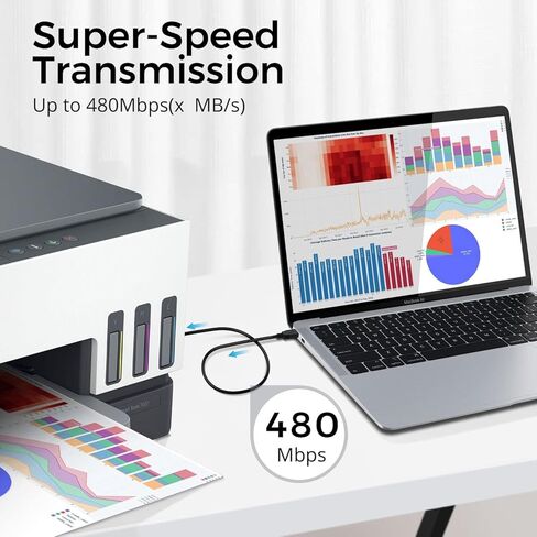 TNP USB A to USB B Audio MIDI Cable Male to Male - MIDI to USB Cable 2.0 Type for Computer, Laptop, MIDI Piano Keyboard, Projector, Printers, and Equipment with USB MIDI Cable Interface (1.5 Meters) in Kuwait