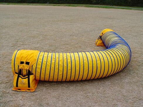 20' Heavy Duty Dog Agility Tunnel with 2 Sets of Tiedown System, Competition & Training, Multiple Colors, 2 Lengths (Blue) in Saudi Arabia