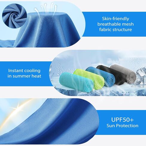 Cooling Towels - 5 Pack Gym Towels, Gym Towel for Working Out, Yoga Towel, Quick Dry Towel for Running, Camping, Fitness & More Activities in Kuwait