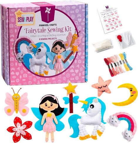 Pinwheel Crafts Unicorn Purse Sewing Kit for Kids Ages 5-12, Learn to Sew in Kuwait