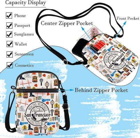 WCGXKO San Francisco Crossbody Bag San Francisco Skyline Gift San Francisco Messenger Bag in Saudi Arabia