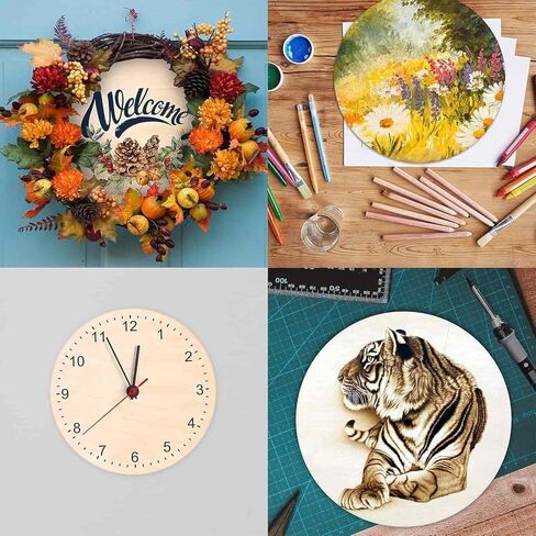 ألواح خشبية غير مكتملة للطلاء ، لوحات فنية متميزة للحرف اليدوية ، ألواح القماش الخشبية 10pack من الاستوديو 3/4 "، لوحات مهد عميقة للفن ، الحرف ، الحرق (الجولة -10 سم) in Kuwait