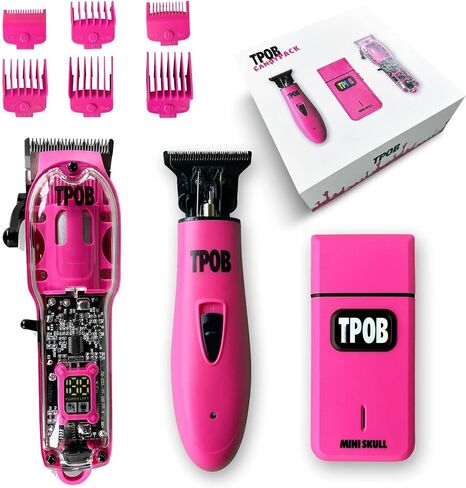 TPOB Slime 2 Candy Pink Clipper Trimmer Shaver Set Barber Hair Clippers in Matte Pink with Taper Blade in Kuwait