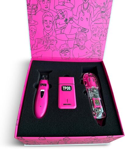 TPOB Slime 2 Candy Pink Clipper Trimmer Shaver Set Barber Hair Clippers in Matte Pink with Taper Blade in Kuwait
