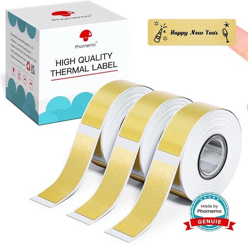 Phomemo Labels D30 Table Tape ، Print Master Labels reflill smart mini label maker reclist d30 d35 black on white sticker paper thermal thermive ، 12 × 40 مم (0.47 × 1.57 بوصة) 160 أشرطة/لفة ، 3 لول. in Saudi Arabia