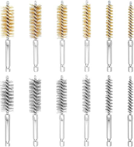12 PCS Wire Brush for Drill, Bore Brush for Drill, Stainless Steel Bore Brushes Set with 1/4 Inch Hexshankfor, Wire Brushes for Power Drills Impact Driver Cleaning Rust in Saudi Arabia