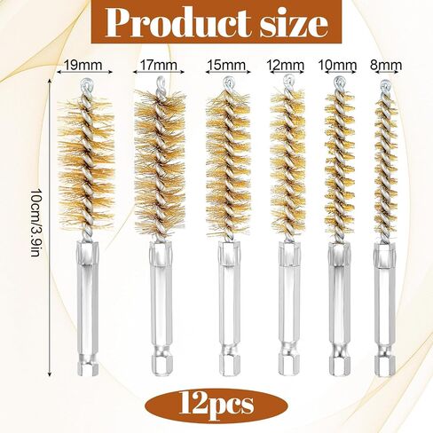 12 PCS Wire Brush for Drill, Bore Brush for Drill, Stainless Steel Bore Brushes Set with 1/4 Inch Hexshankfor, Wire Brushes for Power Drills Impact Driver Cleaning Rust in Saudi Arabia