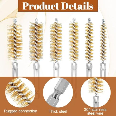 12 PCS Wire Brush for Drill, Bore Brush for Drill, Stainless Steel Bore Brushes Set with 1/4 Inch Hexshankfor, Wire Brushes for Power Drills Impact Driver Cleaning Rust in Saudi Arabia