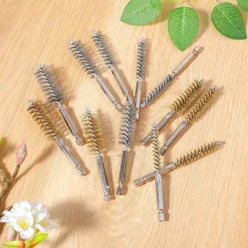 12 PCS Wire Brush for Drill, Bore Brush for Drill, Stainless Steel Bore Brushes Set with 1/4 Inch Hexshankfor, Wire Brushes for Power Drills Impact Driver Cleaning Rust in Saudi Arabia