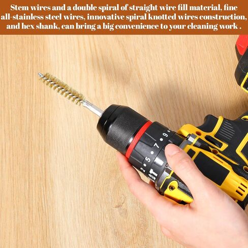 12 PCS Wire Brush for Drill, Bore Brush for Drill, Stainless Steel Bore Brushes Set with 1/4 Inch Hexshankfor, Wire Brushes for Power Drills Impact Driver Cleaning Rust in Saudi Arabia