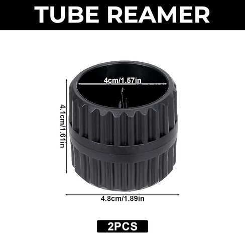 2 Pack Copper Deburring Tool, Inner-Outer Reamer Tube Cutter Chamfer Plumbing Tool Kit for PVC, PPR, Brass, Aluminum, CPVC Tubes (1.57 in/40 mm to 1.9 in/48 mm, Red and Black) in Saudi Arabia