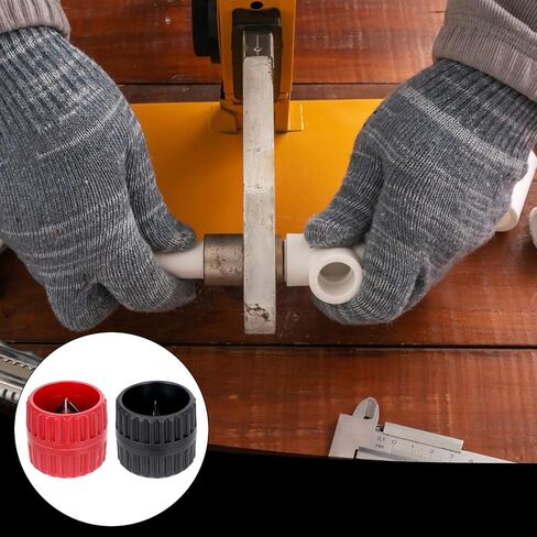 2 Pack Copper Deburring Tool, Inner-Outer Reamer Tube Cutter Chamfer Plumbing Tool Kit for PVC, PPR, Brass, Aluminum, CPVC Tubes (1.57 in/40 mm to 1.9 in/48 mm, Red and Black) in Saudi Arabia