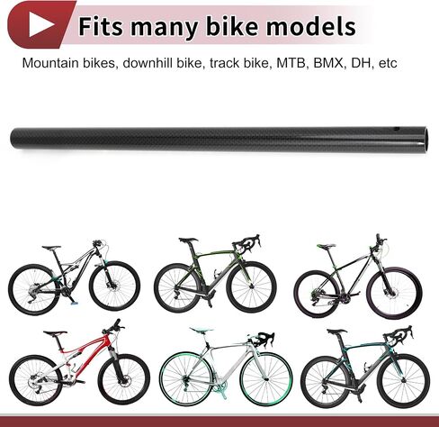 1 Pc Children Bike Chair Parts Cycling Bike Seat Posts Durable Bike Saddle Post Seat Tube 22.2x400mm Gloss Black Carbon Fiber in Saudi Arabia