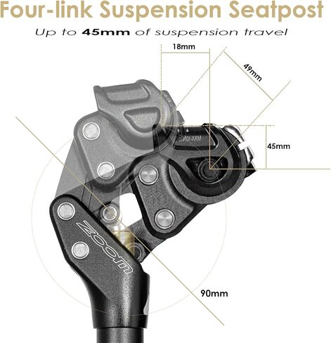 Zoom SP442 SEATPOST SETPOST للدراجة ، 27.2 مم/30.9 مم/31.6 مم ، امتصاص الصدمات القابل للتعديل للطرق ، الحصى ، الدراجات الإلكترونية ، يدعم ما يصل إلى 242 رطل راكبون ثقيل in Kuwait