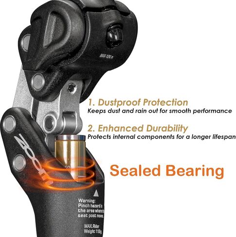 Zoom SP442 SEATPOST SETPOST للدراجة ، 27.2 مم/30.9 مم/31.6 مم ، امتصاص الصدمات القابل للتعديل للطرق ، الحصى ، الدراجات الإلكترونية ، يدعم ما يصل إلى 242 رطل راكبون ثقيل in Kuwait