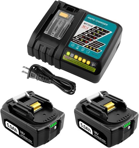 2 حزمة BL1850B 18 فولت 5.0AH بديل للبطارية Makita 18V متوافق مع Makita BL1860 BL1820 1830B 1840B 1850B ، تناسب شواحن Makita 18V الأصلية 18V in Kuwait