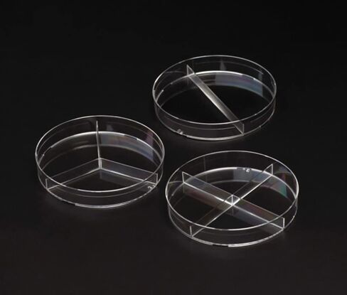 Celltreat 229682 Petri Dish, 2 Compartments, Sterile, 100 mm x 15 mm, 25 per Bag, Clear (Pack of 500) in Saudi Arabia
