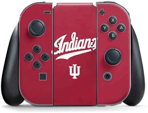 Skinit Decal Gaming Skin Compatible with Nintendo Switch (2017-2021) Joy-Con Controller - Officially Licensed Indiana University Hoosier Army Design in Saudi Arabia