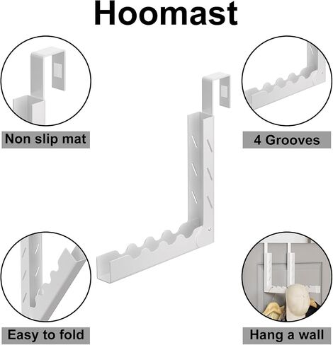 Over The Door Hooks Hanger Fit Up to 1 3/4 Inch Optimal, Foldable Over The Door Clothes Drying Rack for Laundry Bathroom Bedroom (White 2 Pack) in Saudi Arabia
