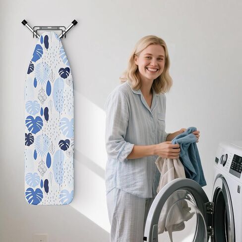 Over The Door & Wall Mount Ironing Board Hanger with Removable Hook, Metal Ironing Board Holder Organizer Wall Rack for Y & T Shaped (Black) in Kuwait