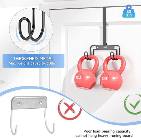 Over The Door & Wall Mount Ironing Board Hanger with Removable Hook, Metal Ironing Board Holder Organizer Wall Rack for Y & T Shaped (Black) in Kuwait