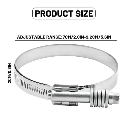 2 Pack Heavy Duty Worm Hose Clamps, 2 3/4 Inch-3 3/5 Inch (70-92 MM) Adjustable Range T-Bolt Hose Clamp for Tightening Pipes Hoses in Various Applications in Saudi Arabia